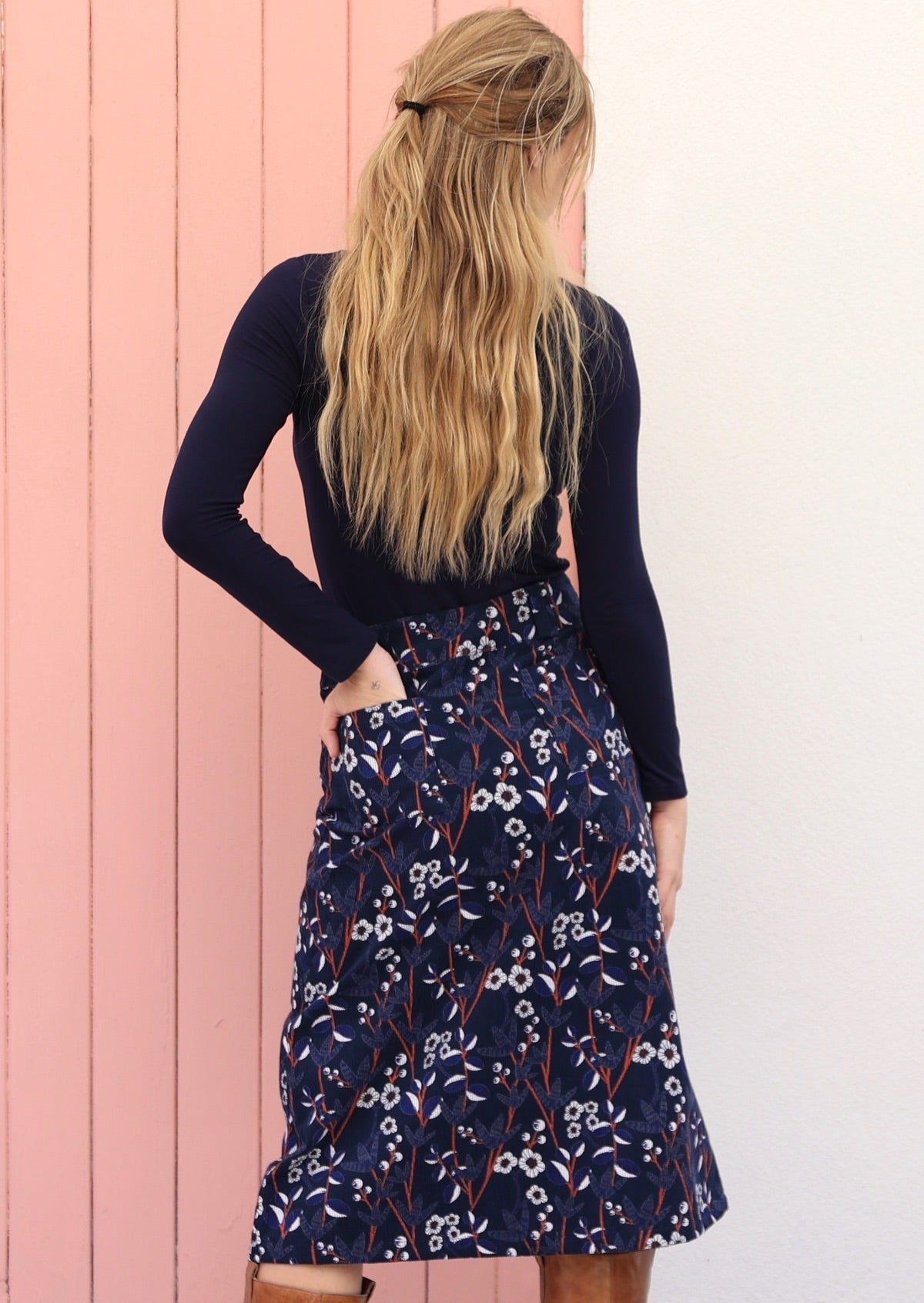 Belt Loop Corduroy Skirt Meadow