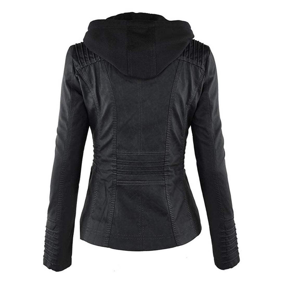 Lunavia – Hooded Faux Leather Jacket