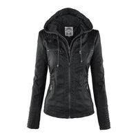 Lunavia – Hooded Faux Leather Jacket