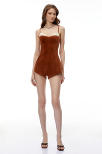 Bojana Chocolate Brown Corduroy Bodysuit