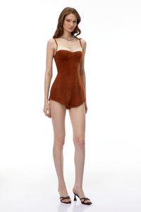 Bojana Chocolate Brown Corduroy Bodysuit