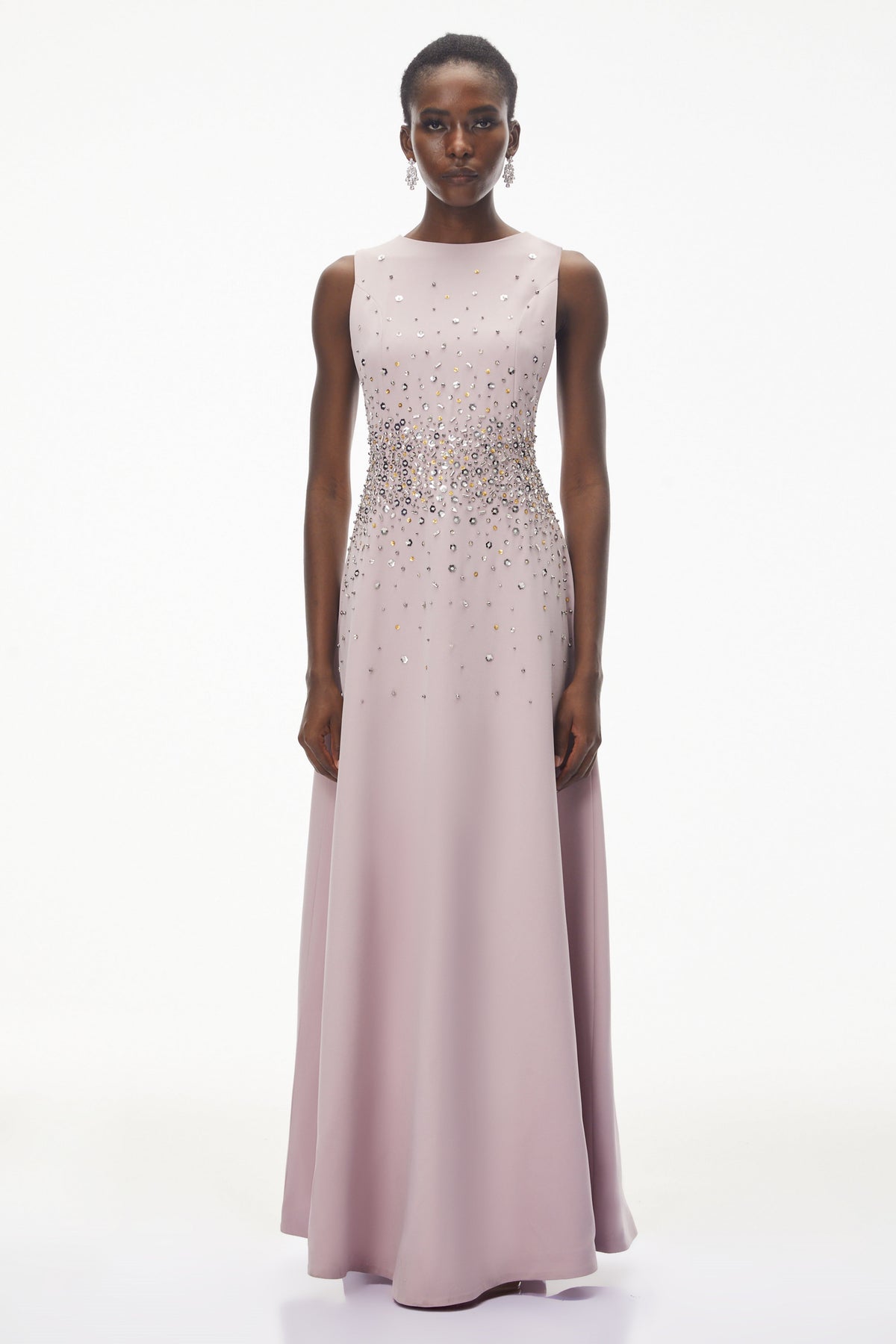 Bronislava Lotus Pink Embellished Maxi Dress
