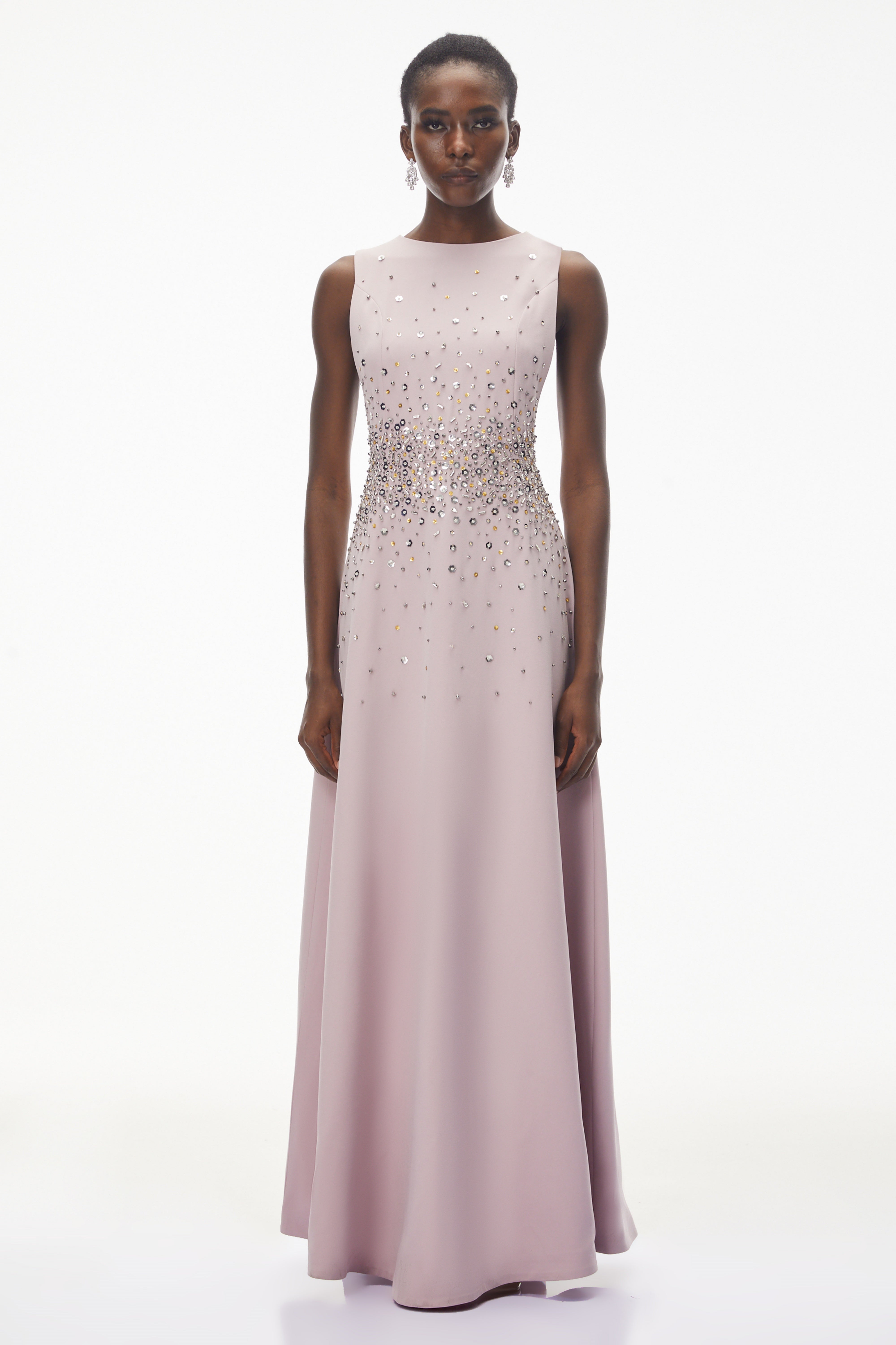 Bronislava Lotus Pink Embellished Maxi Dress