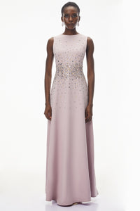 Bronislava Lotus Pink Embellished Maxi Dress