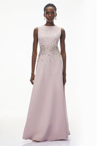Bronislava Lotus Pink Embellished Maxi Dress