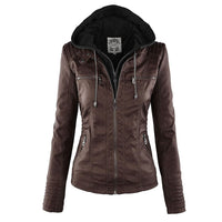 Lunavia – Hooded Faux Leather Jacket