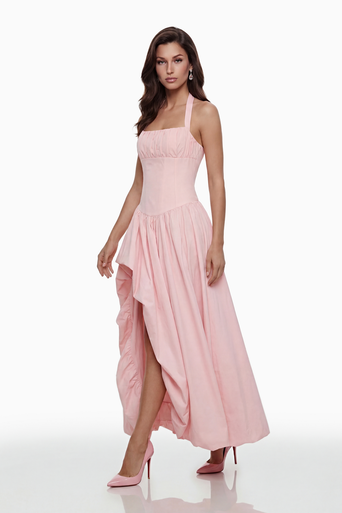 Caiya Pink Sleeveless Maxi Dress with Slit