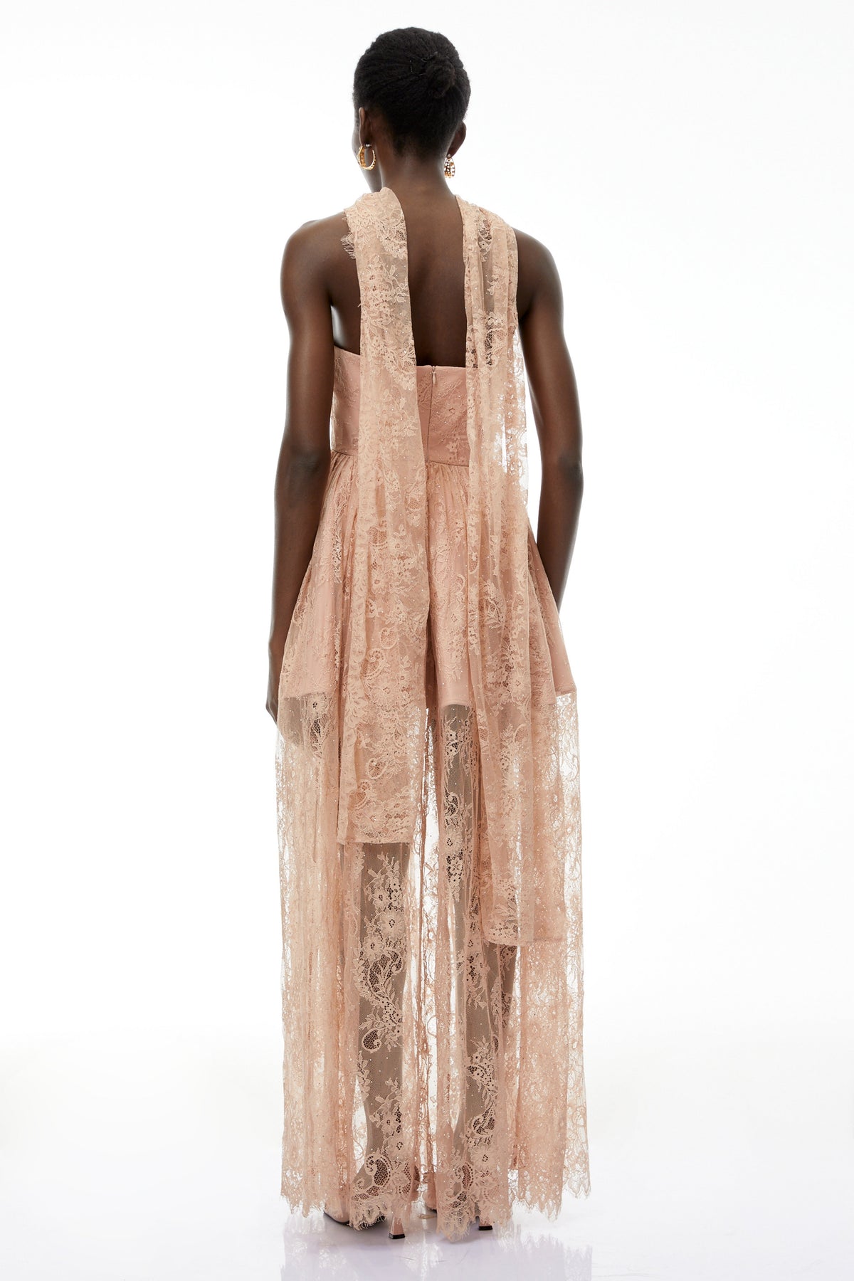 Cassidy Pink Floral Appliqué Maxi Dress