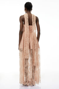 Cassidy Pink Floral Appliqué Maxi Dress