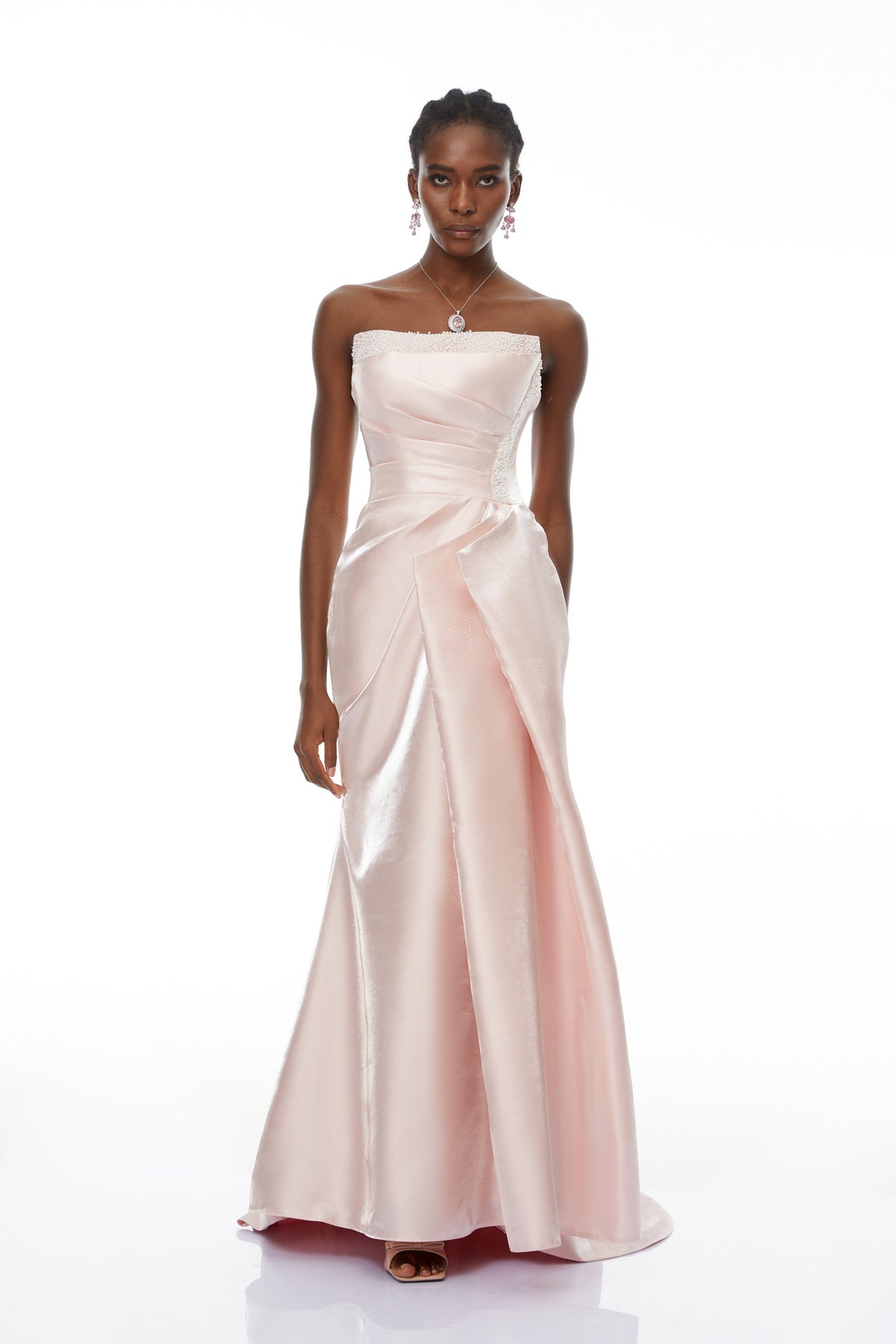 Charlotte Pink Off Shoulder Ruched Maxi Dress
