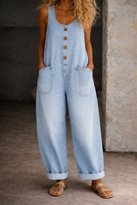 Sadie | Vintage Washed Cotton Denim Overalls