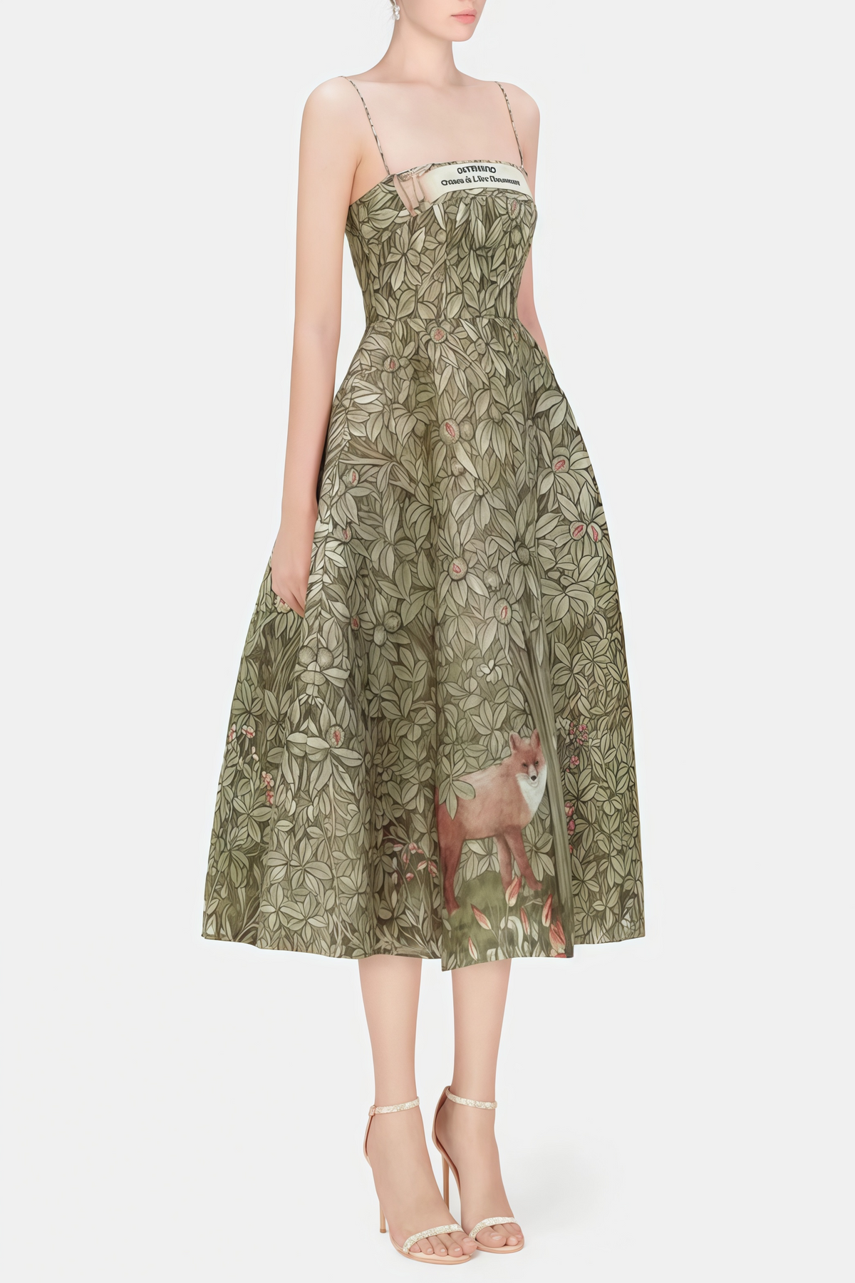 Claudia Green Jungle Print Midi Dress