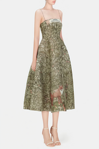 Claudia Green Jungle Print Midi Dress