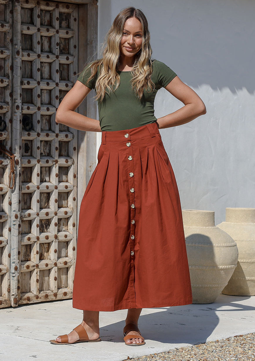 Cora Skirt Burnt Henna