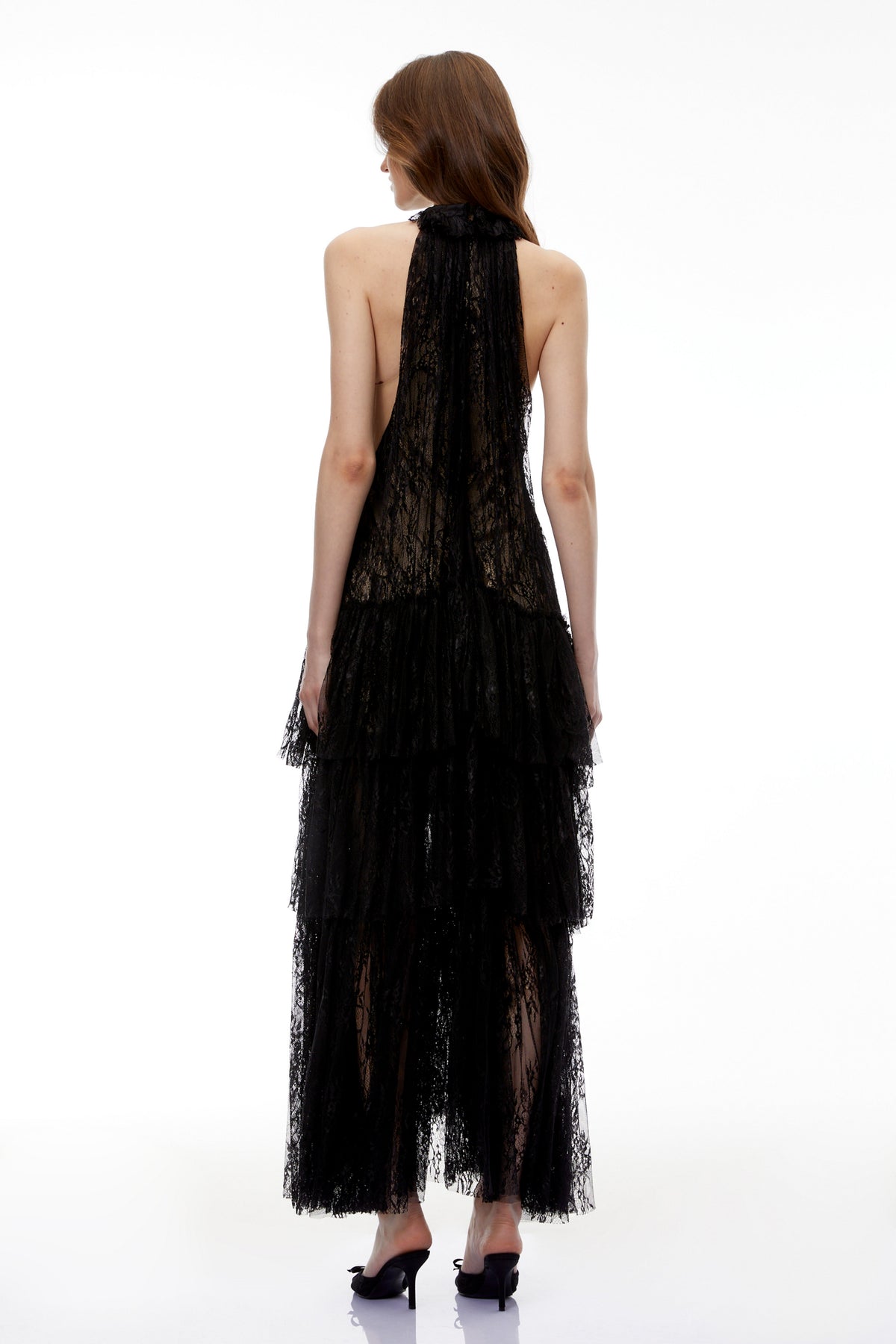 Coralie Black Floral Lace Maxi Dress