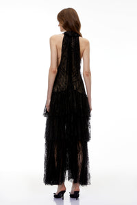 Coralie Black Floral Lace Maxi Dress