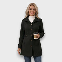 Elle – Tailored Wool-Blend Button Coat
