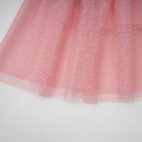 Aimée pink dot-detail ruffled tulle midi dress
