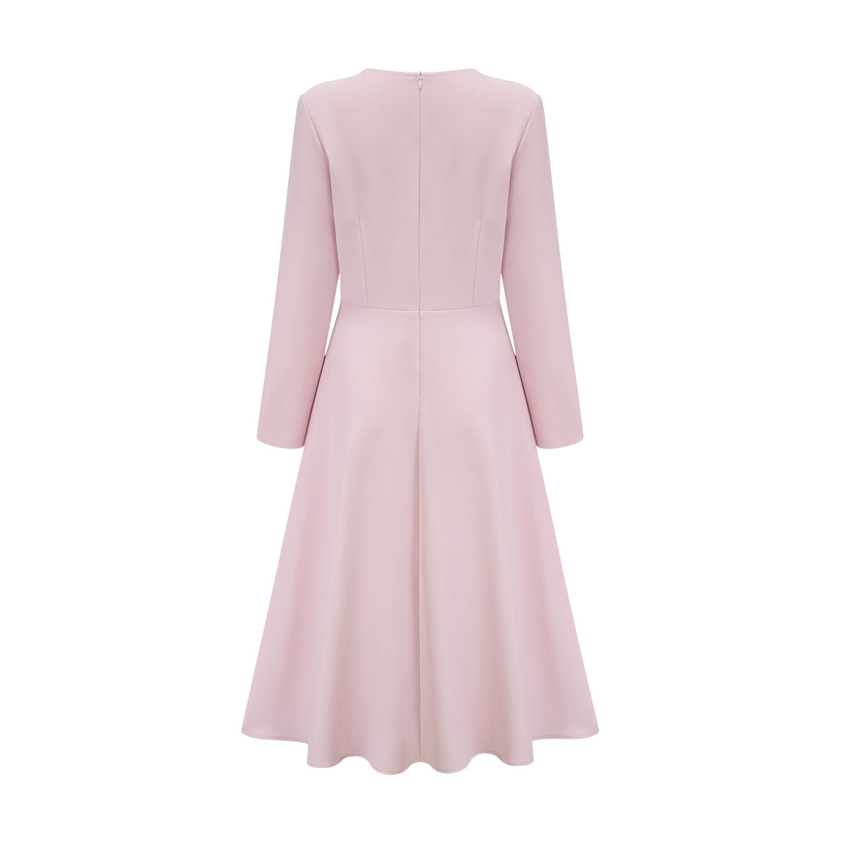 Elise pink bow-detail split-neck midi dress