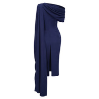 Melokuhle Navy Blue Ribbon Design Midi Dress