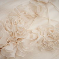 Zéphyrine floral-appliqué tiered mini dress in Neutrals