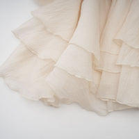 Zéphyrine floral-appliqué tiered mini dress in Neutrals