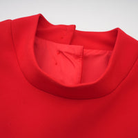 Anna red petal-sleeve cut-out bow mini dress