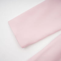 Elise pink bow-detail split-neck midi dress