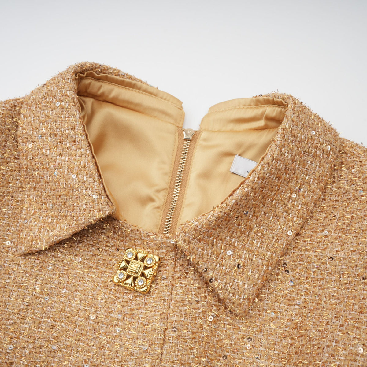 Morgane tweed long-sleeve mini dress
