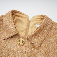 Morgane tweed long-sleeve mini dress