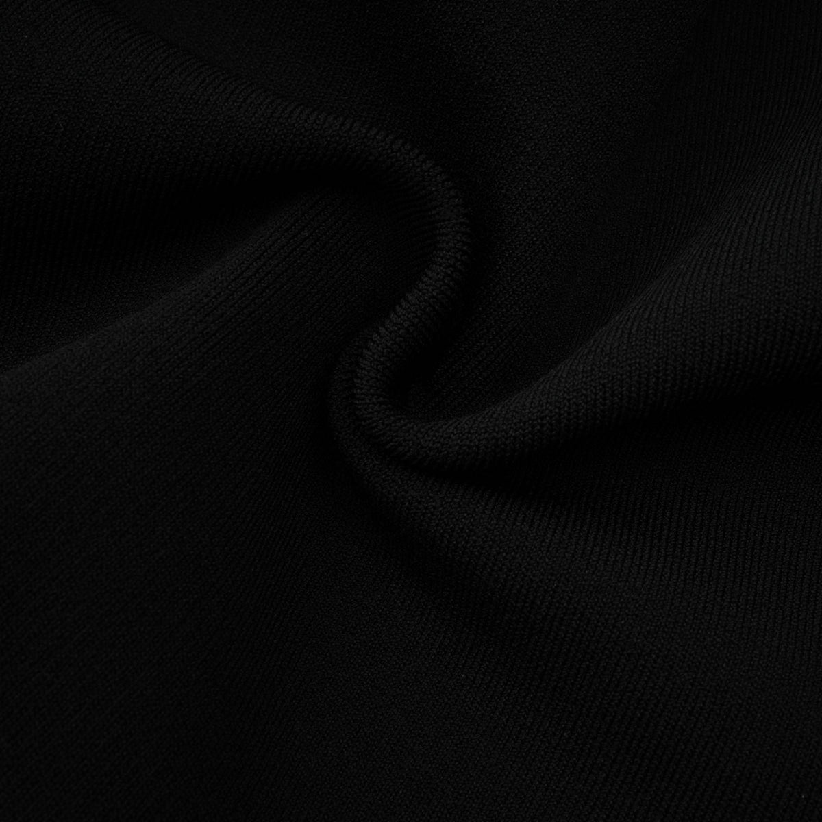 Angèle black off-shoulder knitted mini dress