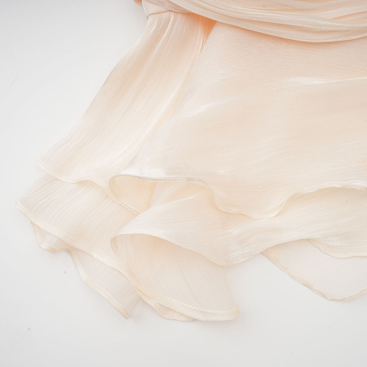 Eugénie Neutral Fully Pleated Ruffled Mini Dress