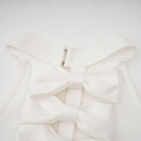 Capucine white oversize-bow bandage dress
