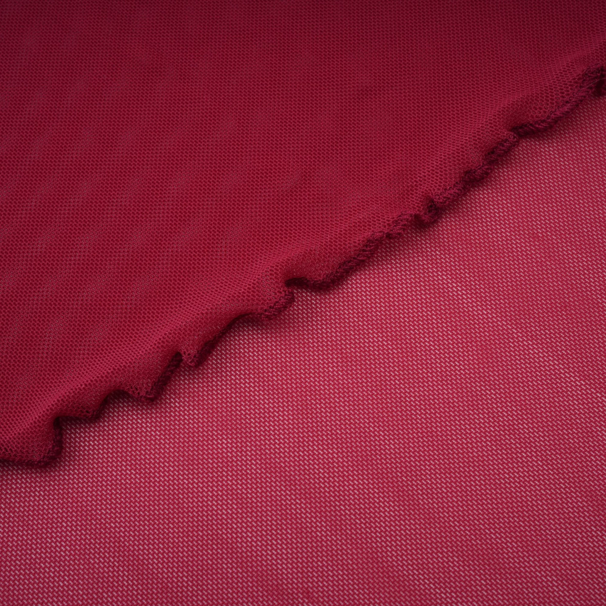 Sylphe Red Asymmetrical Ruched Mesh Maxi Dress