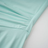 Katya Green Asymmetrical Gathered Maxi Dress