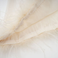 Adrienne White Feather Trim Mini Dress