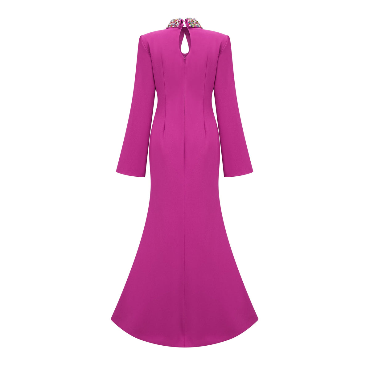 Majestueuse Fuchsia Keyhole-Detail Mermaid Gown