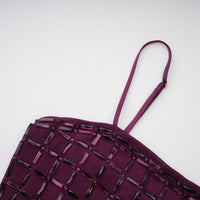 Térébenthine Purple Rhinestone Mesh Maxi Dress