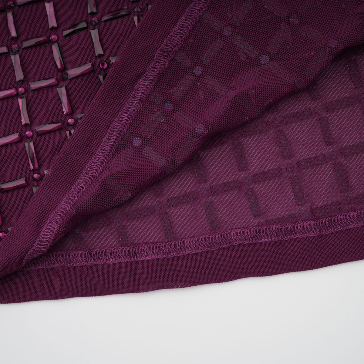 Térébenthine Purple Rhinestone Mesh Maxi Dress