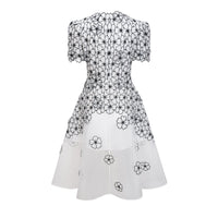 Yaelle White Floral Appliqué Tulle Midi Dress