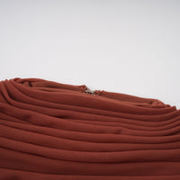 Danaé Brown Shirred-effect Draped Maxi Dress