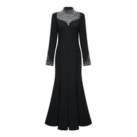 Oona Black Embellished Flared Maxi Gown