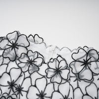 Yaelle White Floral Appliqué Tulle Midi Dress