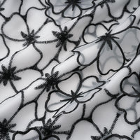 Yaelle White Floral Appliqué Tulle Midi Dress