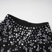 Oona Black Embellished Flared Maxi Gown