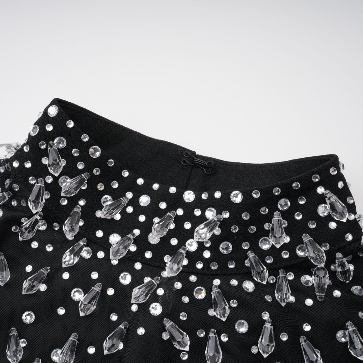 Oona Black Embellished Flared Maxi Gown