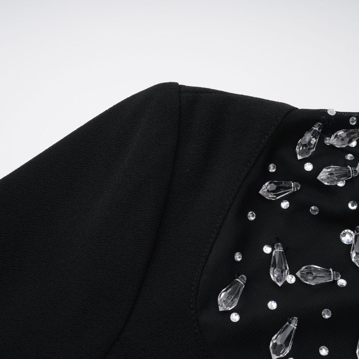 Oona Black Embellished Flared Maxi Gown