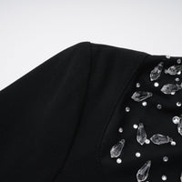 Oona Black Embellished Flared Maxi Gown