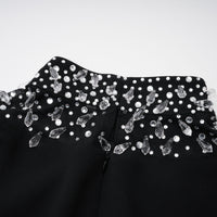 Oona Black Embellished Flared Maxi Gown