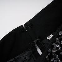 Oona Black Embellished Flared Maxi Gown